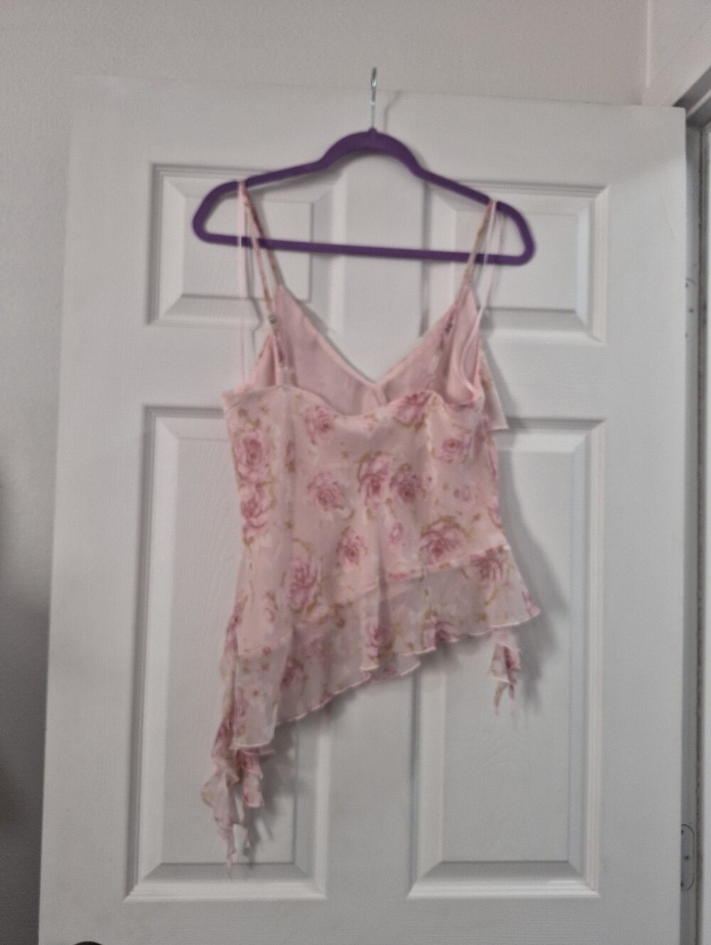 Floral Pink Ruffle Cami Top - Picture 6 of 8